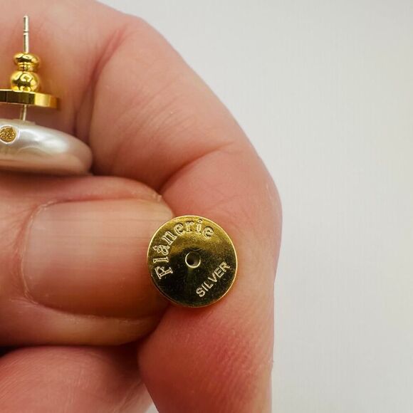 18K Gold Plated Faux Pearl Drop Earrings – Long Statement Dangles - Picture 7 of 7